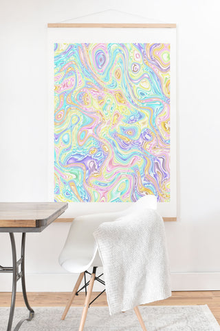 Kaleiope Studio Psychedelic Pastel Swirls Art Print And Hanger