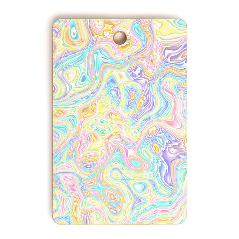 Kaleiope Studio Psychedelic Pastel Swirls Cutting Board Rectangle