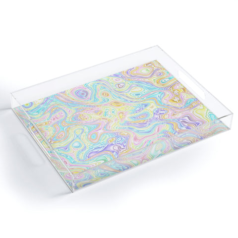 Kaleiope Studio Psychedelic Pastel Swirls Acrylic Tray