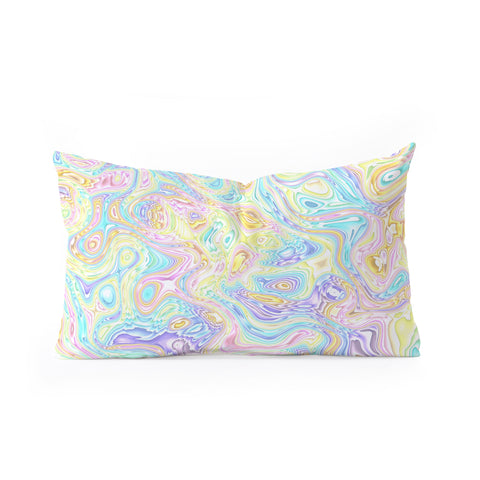 Kaleiope Studio Psychedelic Pastel Swirls Oblong Throw Pillow