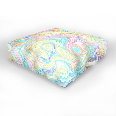 Kaleiope Studio Psychedelic Pastel Swirls Outdoor Floor Cushion