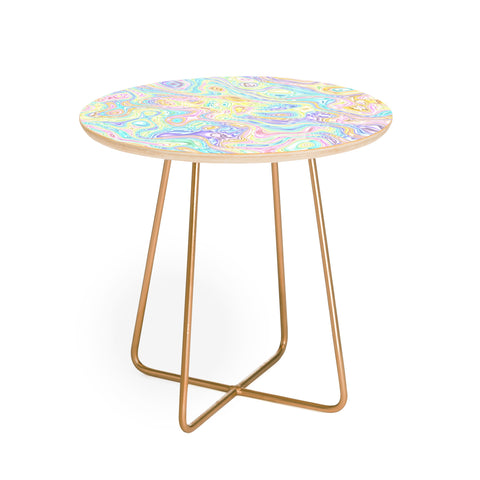 Kaleiope Studio Psychedelic Pastel Swirls Round Side Table
