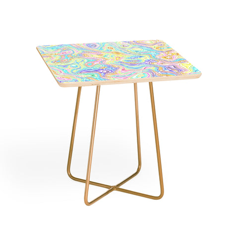 Kaleiope Studio Psychedelic Pastel Swirls Side Table