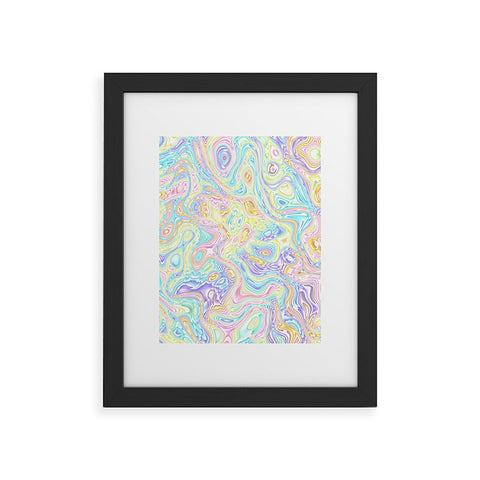 Kaleiope Studio Psychedelic Pastel Swirls Framed Art Print