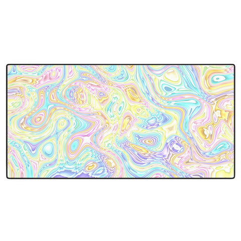 Kaleiope Studio Psychedelic Pastel Swirls Desk Mat