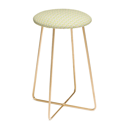 Kaleiope Studio Squiggly Seigaiha Pattern Counter Stool