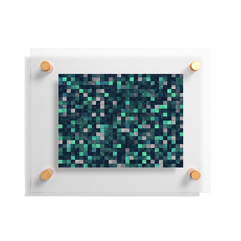 Kaleiope Studio Teal and Gray Squares Floating Acrylic Print