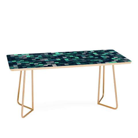 Kaleiope Studio Teal and Gray Squares Coffee Table