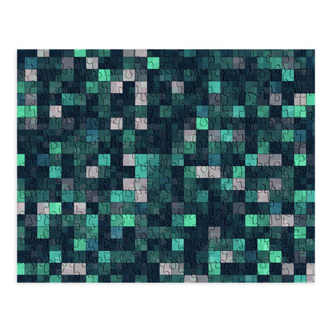 Kaleiope Studio Teal and Gray Squares Puzzle