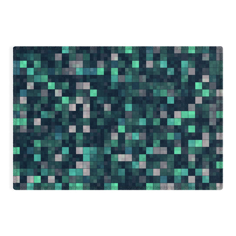 Kaleiope Studio Teal and Gray Squares Outdoor Rug