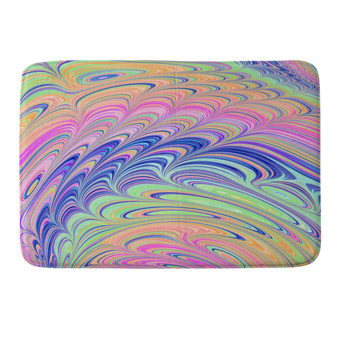 Kaleiope Studio Trippy Swirly Rainbow Memory Foam Bath Mat