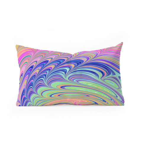 Kaleiope Studio Trippy Swirly Rainbow Oblong Throw Pillow