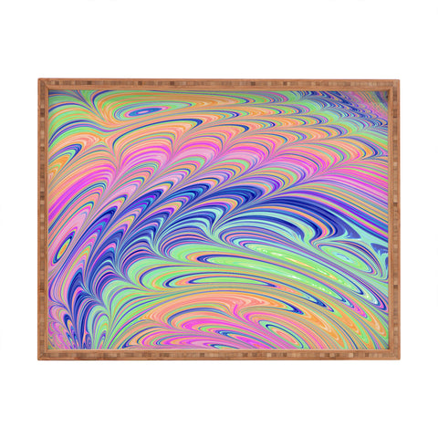 Kaleiope Studio Trippy Swirly Rainbow Rectangular Tray