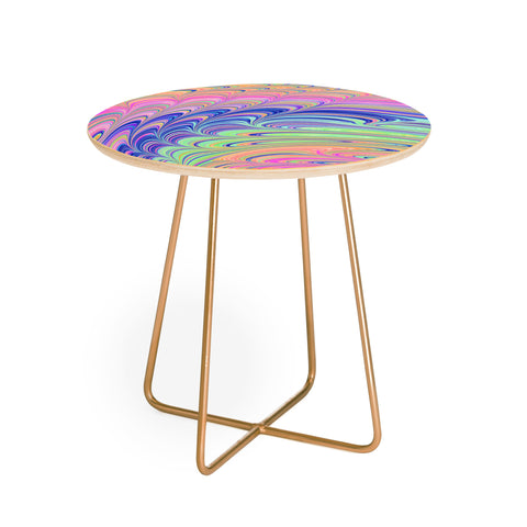 Kaleiope Studio Trippy Swirly Rainbow Round Side Table