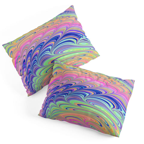 Kaleiope Studio Trippy Swirly Rainbow Pillow Shams
