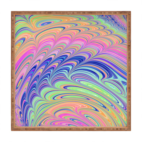 Kaleiope Studio Trippy Swirly Rainbow Square Tray
