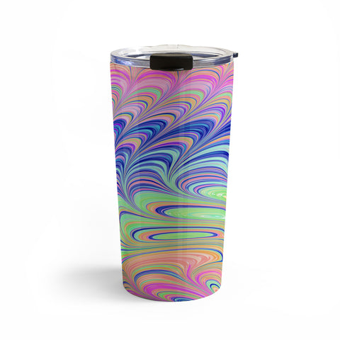 Kaleiope Studio Trippy Swirly Rainbow Travel Mug