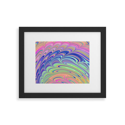 Kaleiope Studio Trippy Swirly Rainbow Framed Art Print