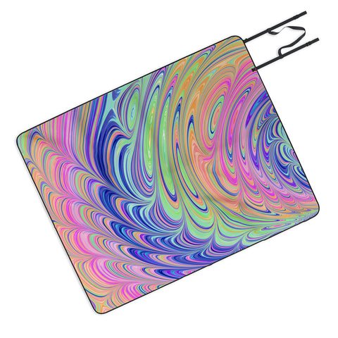 Kaleiope Studio Trippy Swirly Rainbow Picnic Blanket