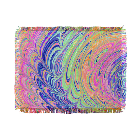 Kaleiope Studio Trippy Swirly Rainbow Throw Blanket