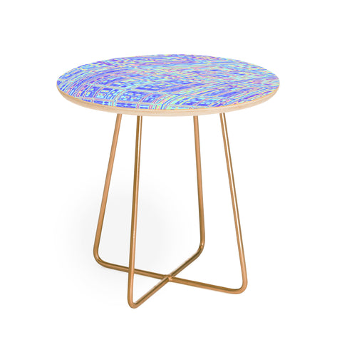 Kaleiope Studio Trippy Vibrant Fractal Texture Round Side Table