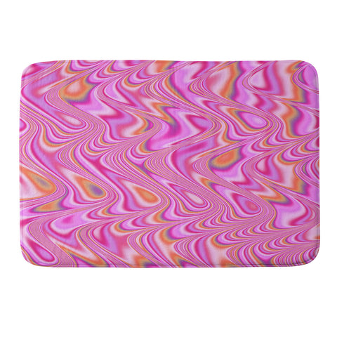 Kaleiope Studio Vibrant Pink Waves Memory Foam Bath Mat