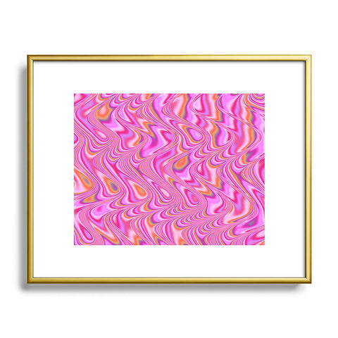 Kaleiope Studio Vibrant Pink Waves Metal Framed Art Print