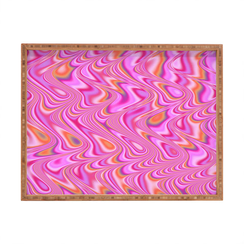 Kaleiope Studio Vibrant Pink Waves Rectangular Tray