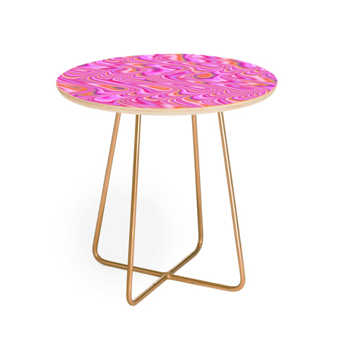 Kaleiope Studio Vibrant Pink Waves Round Side Table