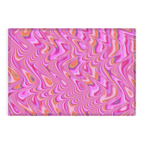 Kaleiope Studio Vibrant Pink Waves Outdoor Rug