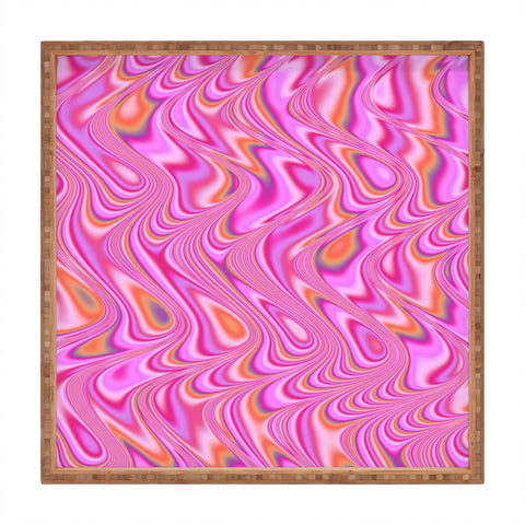 Kaleiope Studio Vibrant Pink Waves Square Tray