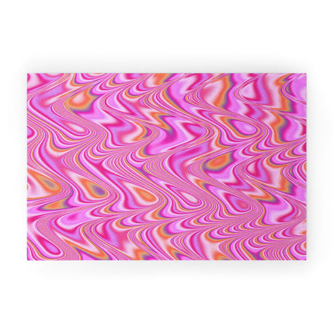 Kaleiope Studio Vibrant Pink Waves Welcome Mat