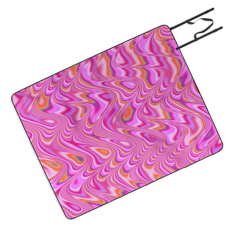 Kaleiope Studio Vibrant Pink Waves Picnic Blanket