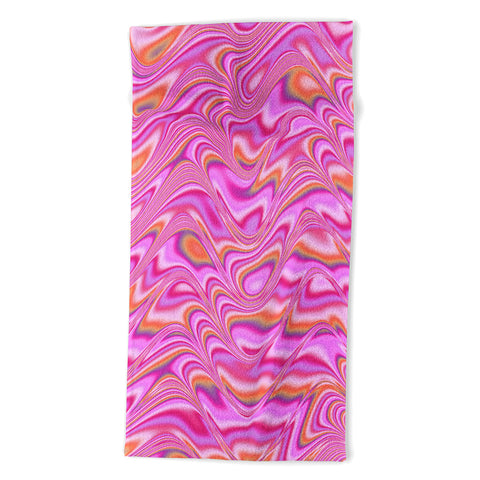 Kaleiope Studio Vibrant Pink Waves Beach Towel