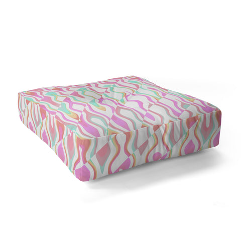 Kaleiope Studio Vibrant Trippy Groovy Pattern Floor Pillow Square