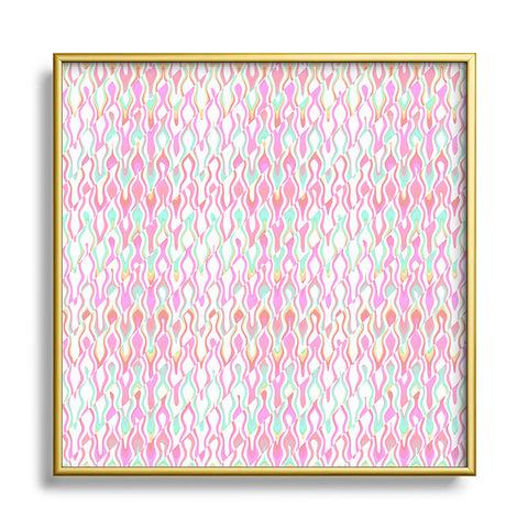 Kaleiope Studio Vibrant Trippy Groovy Pattern Metal Square Framed Art Print