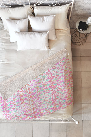Kaleiope Studio Vibrant Trippy Groovy Pattern Fleece Throw Blanket