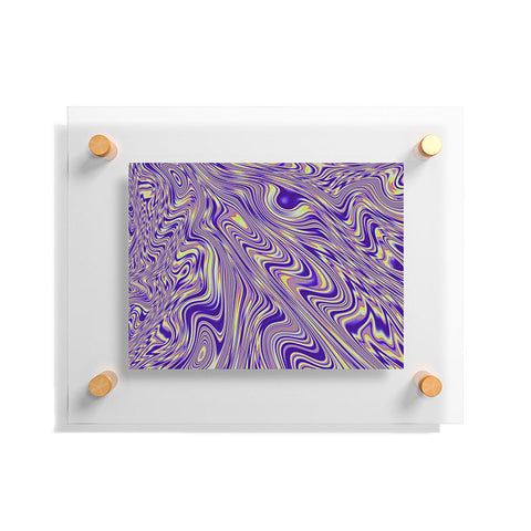 Kaleiope Studio Vivid Purple and Yellow Swirls Floating Acrylic Print