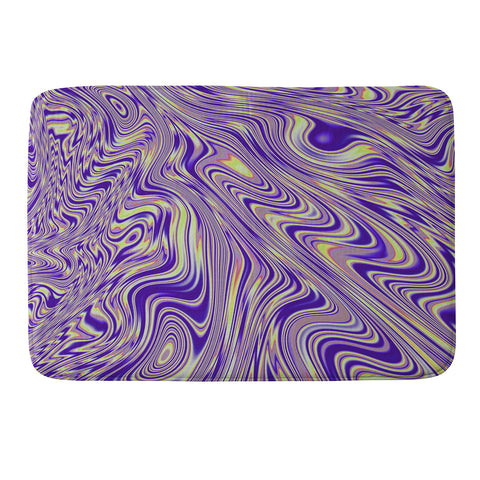 Kaleiope Studio Vivid Purple and Yellow Swirls Memory Foam Bath Mat