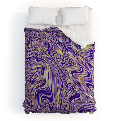 Kaleiope Studio Vivid Purple and Yellow Swirls Comforter