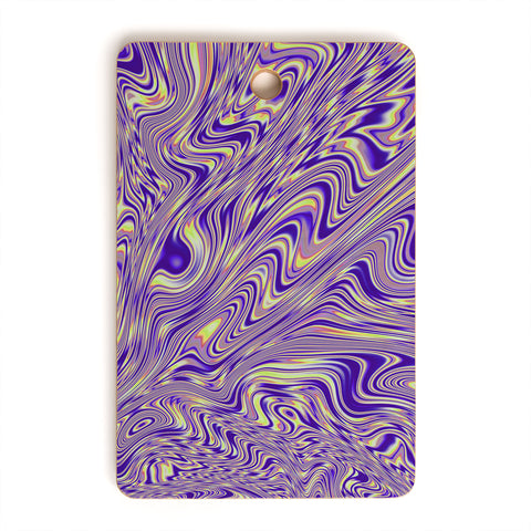 Kaleiope Studio Vivid Purple and Yellow Swirls Cutting Board Rectangle
