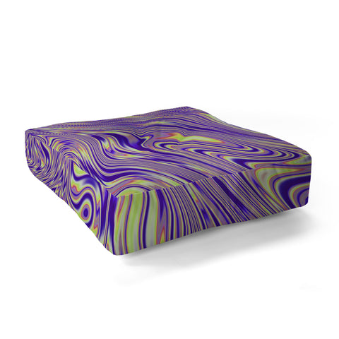 Kaleiope Studio Vivid Purple and Yellow Swirls Floor Pillow Square