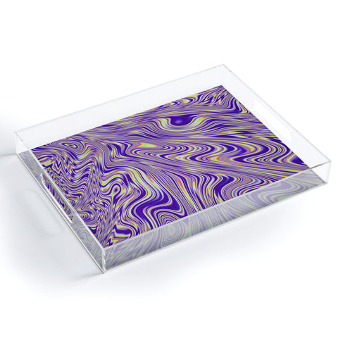 Kaleiope Studio Vivid Purple and Yellow Swirls Acrylic Tray