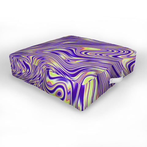 Kaleiope Studio Vivid Purple and Yellow Swirls Outdoor Floor Cushion