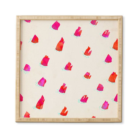 Kangarui Brush Pattern Pink Framed Wall Art
