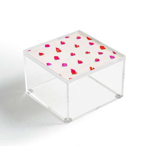 Kangarui Brush Pattern Pink Acrylic Box