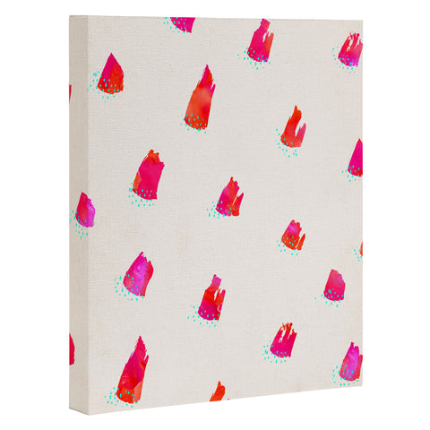 Kangarui Brush Pattern Pink Art Canvas