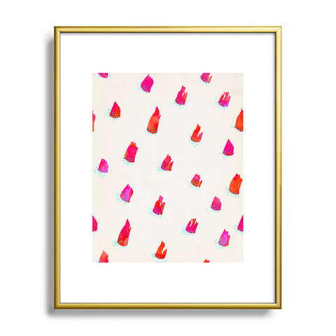 Kangarui Brush Pattern Pink Metal Framed Art Print