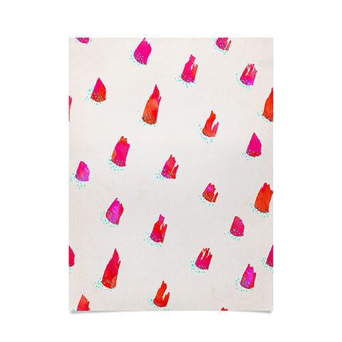 Kangarui Brush Pattern Pink Poster