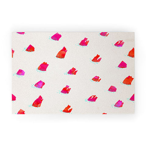 Kangarui Brush Pattern Pink Welcome Mat